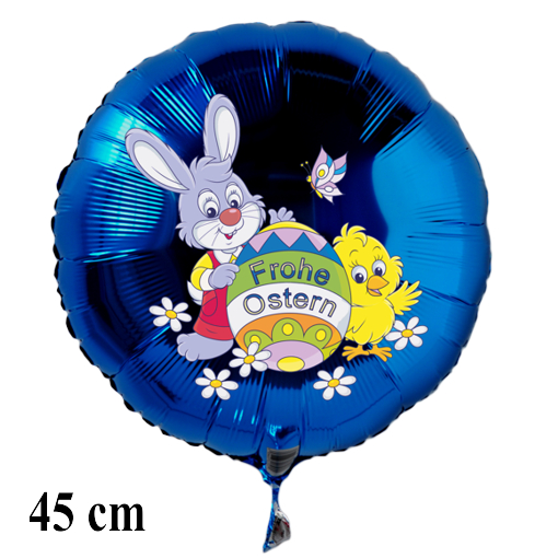 Blauer-Luftballon-mit-Helium-zu-Ostern-der-Osterhase-mit-Osterei-und-Osterkueken