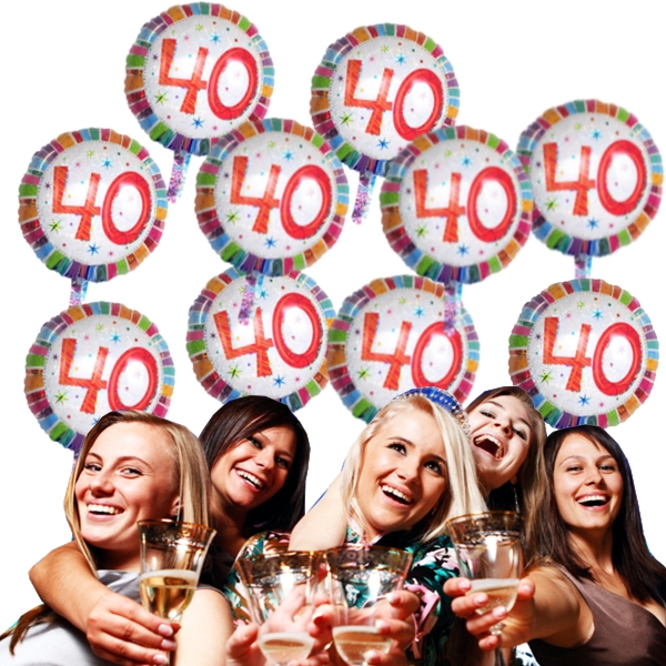 Geburtstagsdeko Geburtstag 40 Luftballons mit Helium-Ballongas zur Geburtstagsfeier