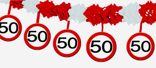 Geburtstagsgirlande zum 50. Geburtstag, Schilder 50 Girlande, Geburtstagsdekoration