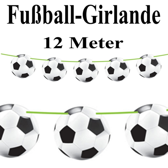 Girlande mit Fußbällen, 12 Meter