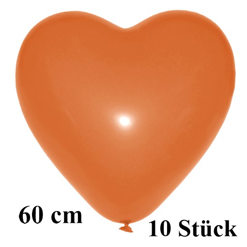 herzluftballons-farbe-orange-60-cm 10 stück