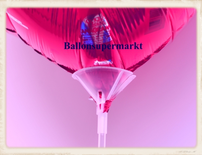 Großer Herzluftballon 90 cm am Maxi Ballonstab