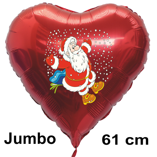 grosser-Weihnachtsluftballon-rot-mit-Weihnachtsmann-und-Schneeflocken