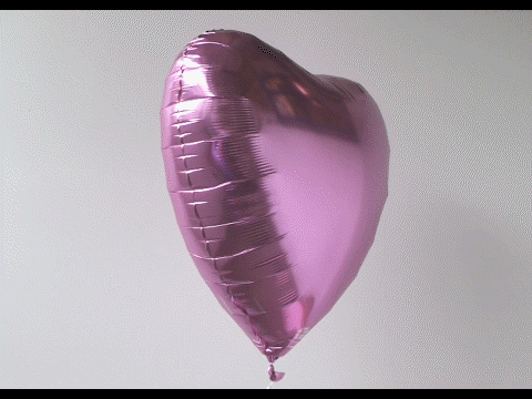 Großer Herzluftballon aus Folie, Farbe Pink