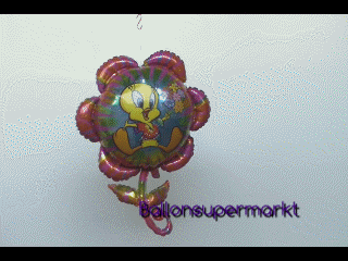 Großer Tweety Luftballon aus Folie, Tweety Blume