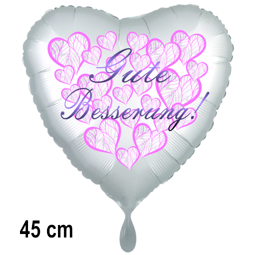 Gute Besserung Ballon, hearts, 45 cm, inklusive Helium