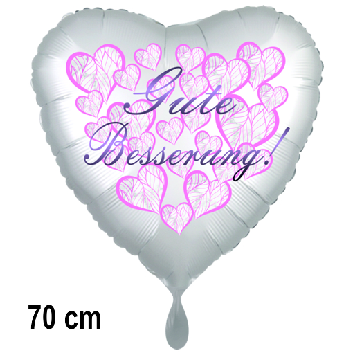 Gute Besserung Ballon, hearts, 70 cm, inklusive Helium