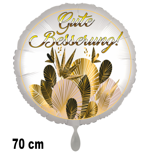 Gute Besserung Ballon, golden leaves, 70 cm, inklusive Helium