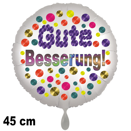 Gute Besserung Ballon mit bunten Punkten, 45 cm, inklusive Helium
