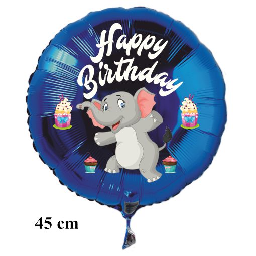 Happy Birthday Elefant Luftballon mit Helium zum Kindergeburtstag