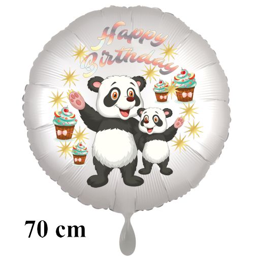 Happy Birthday großer Panda Bären Luftballon mit Helium zum Kindergeburtstag