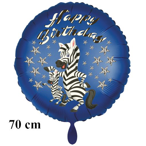 Happy Birthday Zebra großer Luftballon mit Helium zum Kindergeburtstag