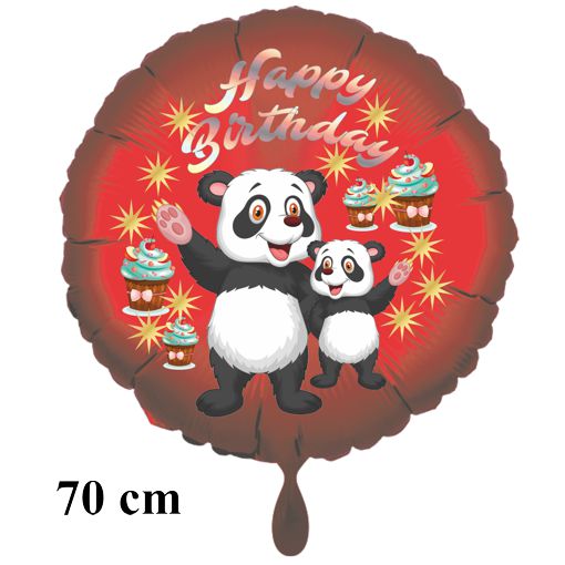 Happy Birthday großer Panda Bären Luftballon mit Helium zum Kindergeburtstag
