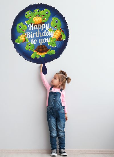 Großer Luftballon mit Schildkröten zum Kindergeburtstag Ballongruß