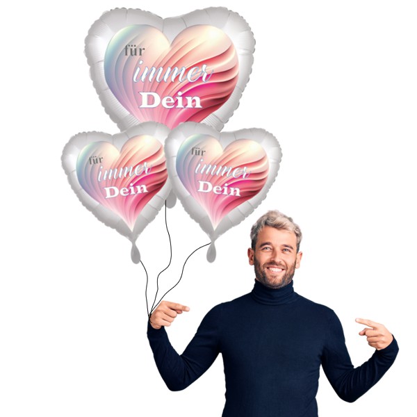 Bouquet-Valentinstag-Für immer Dein Herz-schwebende-Luftballons