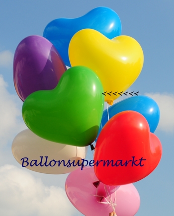 Grüner Herzluftballon mit Ballongas Helium, Luftballon in Herzform, 60 cm Durchmesser, 170 cm Umfang 