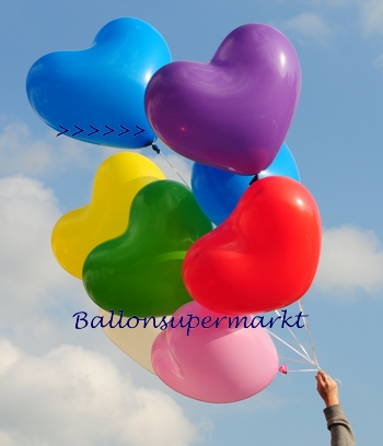 Großer Herzluftballon in Lila mit Ballongas Helium, Latex-Luftballon Herz, 60 cm Durchmesser und 170 cm Umfang