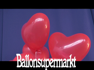 Rote Herzluftballons mit Helium
