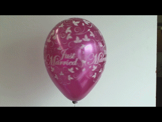 Hochzeitsballon, Luftballon zur Hochzeit, Just Married Ballon in Burgundfarben