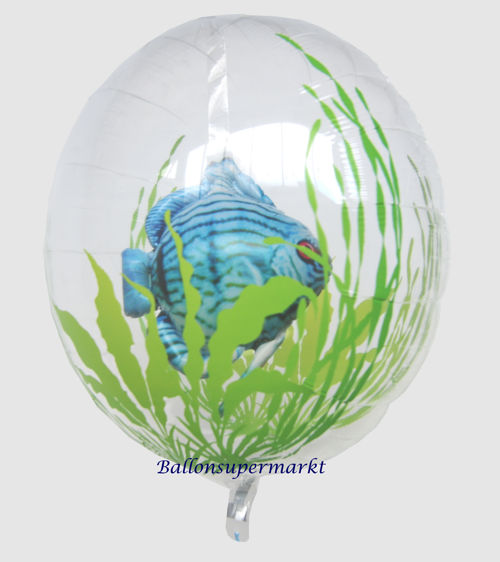 Insider Luftballon, transparenter PVC-Luftballon mit einem lumineszierenden Fisch Luftballon im Inneren
