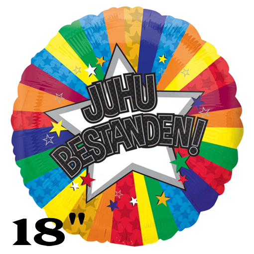 Juhu bestanden! Luftballon mit Ballongas Helium, Ballongrüße! Sag es mit Ballons!