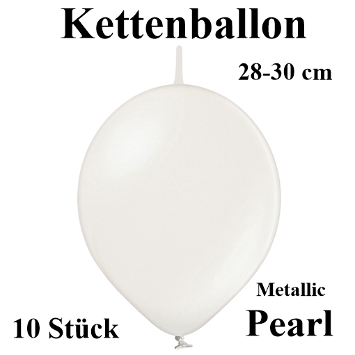 Girlandenballon, Kettenballon, Verbindungsballon, Pearl-Metallic, 28-30 cm