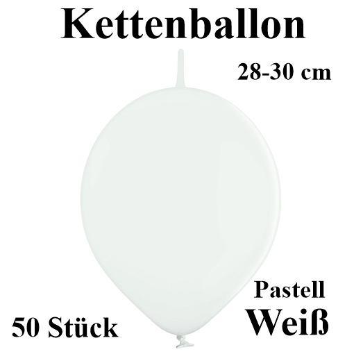 Kettenballon 28-30 cm, weiss