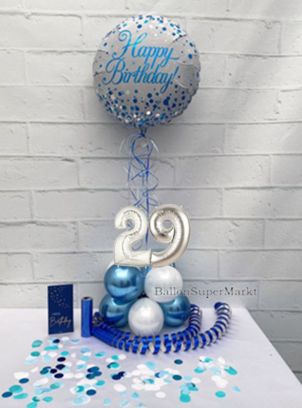 Partydeko-Set zum 29. Geburtstag in Rosegold, Happy Birthday