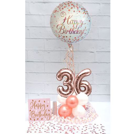 Partydeko-Set zum 36. Geburtstag in Rosegold, Happy Birthday