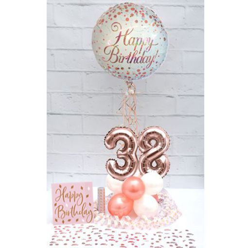 Partydeko-Set zum 38. Geburtstag in Rosegold, Happy Birthday