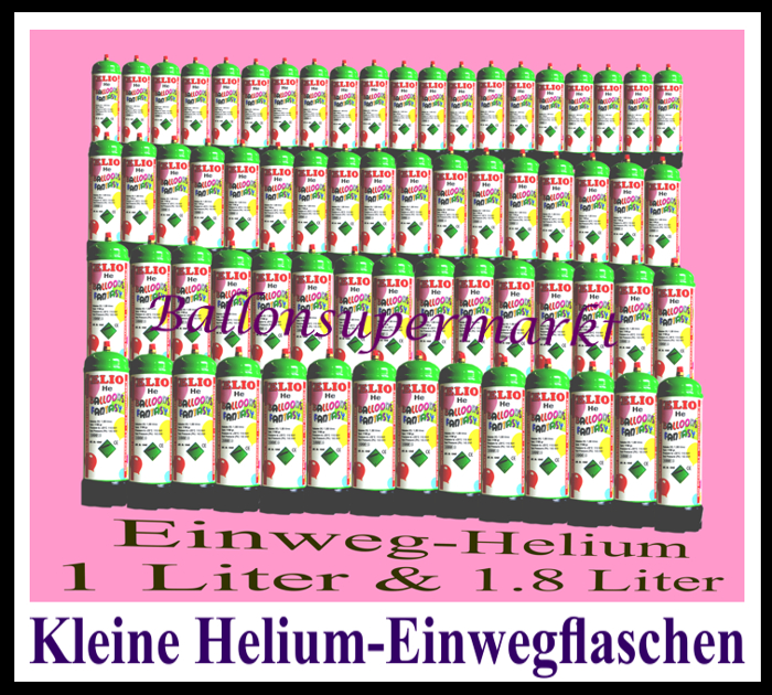 Kleine Einweg-Heliumflaschen, Helium in kleinen Einwegflaschen