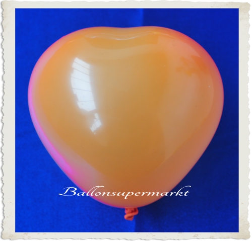 Kleiner Herzluftballon, 8-12 cm, Orange