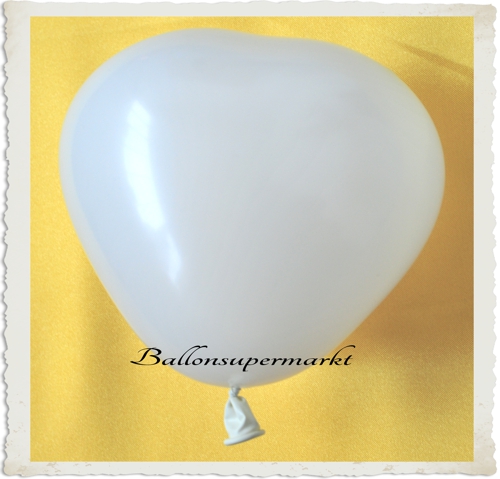 Kleiner Herzluftballon, 8-12 cm, Weiß