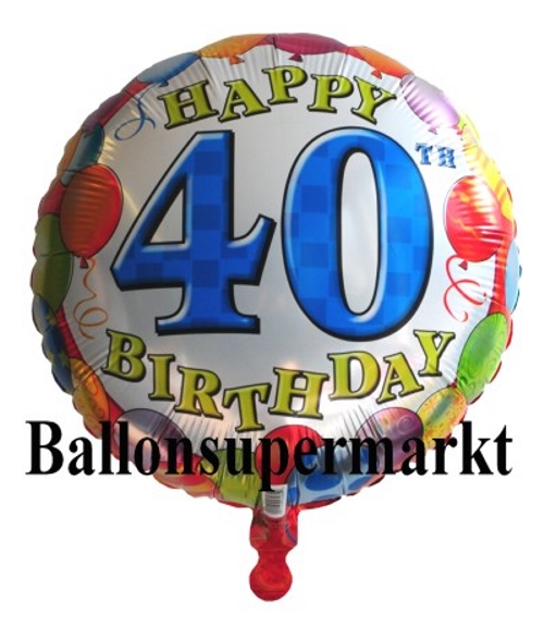 Folienballons Geburtstag, Ballongrüße, Luftballon mit der Zahl 40