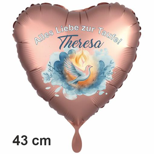 Folienballon mit Helium: Zur Taufe personalisiert mit Namen Folienballon mit Helium: Zur Taufe personalisiert mit Namen