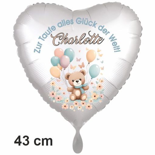 Folienballon mit Helium: Zur Taufe personalisiert mit Namen Folienballon mit Helium: Zur Taufe personalisiert mit Namen