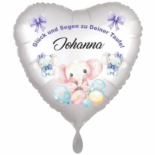 Folienballon mit Helium: Zur Taufe personalisiert mit Namen Folienballon mit Helium: Zur Taufe personalisiert mit Namen