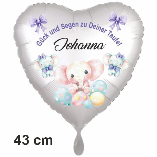 Folienballon mit Helium: Zur Taufe personalisiert mit Namen Folienballon mit Helium: Zur Taufe personalisiert mit Namen