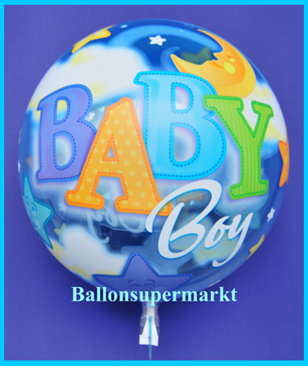 Bubbles Luftballon Baby Boy zu Geburt und Taufe