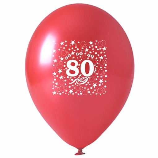 Luftballons-Zahl-80-Rot-5-Stueck