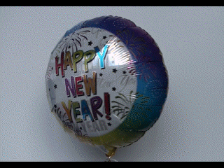 Luftballon zu Silvester, Partydekoration, Ballon mit Helium-Ballongas, Happy New Year, Rainbow