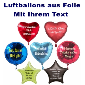 Luftballons aus Folie mit Text personalisiert
