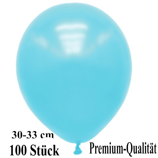 Luftballons-Premium-30-33-cm-hellblau-Latexballons-100-Stueck