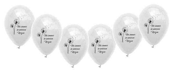 Luftballons, Pusteblume, F&uuml;r immer in unseren Herzen