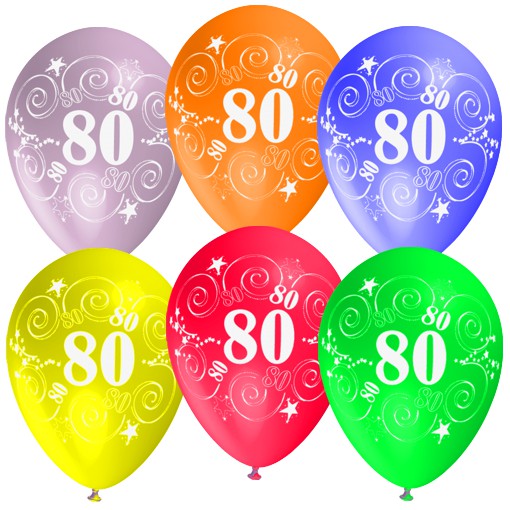 Luftballons mit der Zahl 80