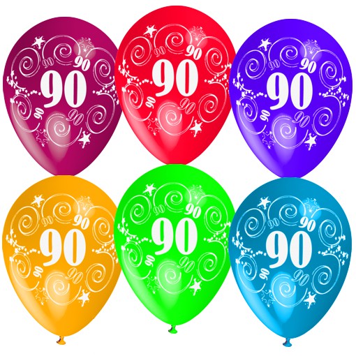 Luftballons mit der Zahl 90