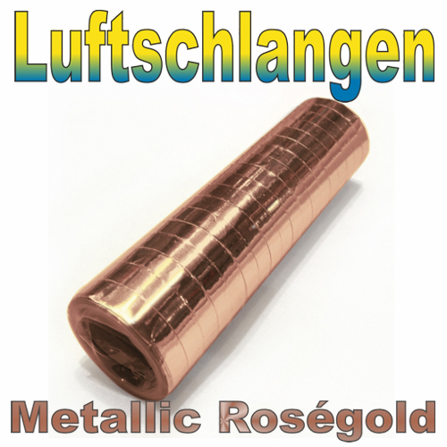 Rosegold-Metallic-Luftschlangen 18 Rollen x 4,8 mm