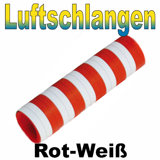 rot-weiße Luftschlangen 20 Rollen x 4,8 mm, schwer entflammbar