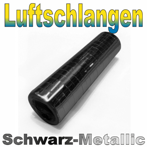 schwarz metallic Luftschlangen 18 Rollen x 4,8 mm