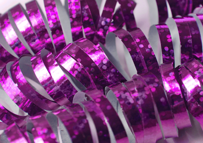 Luftschlangen Pink-Metallic mit holografischen Effekten
